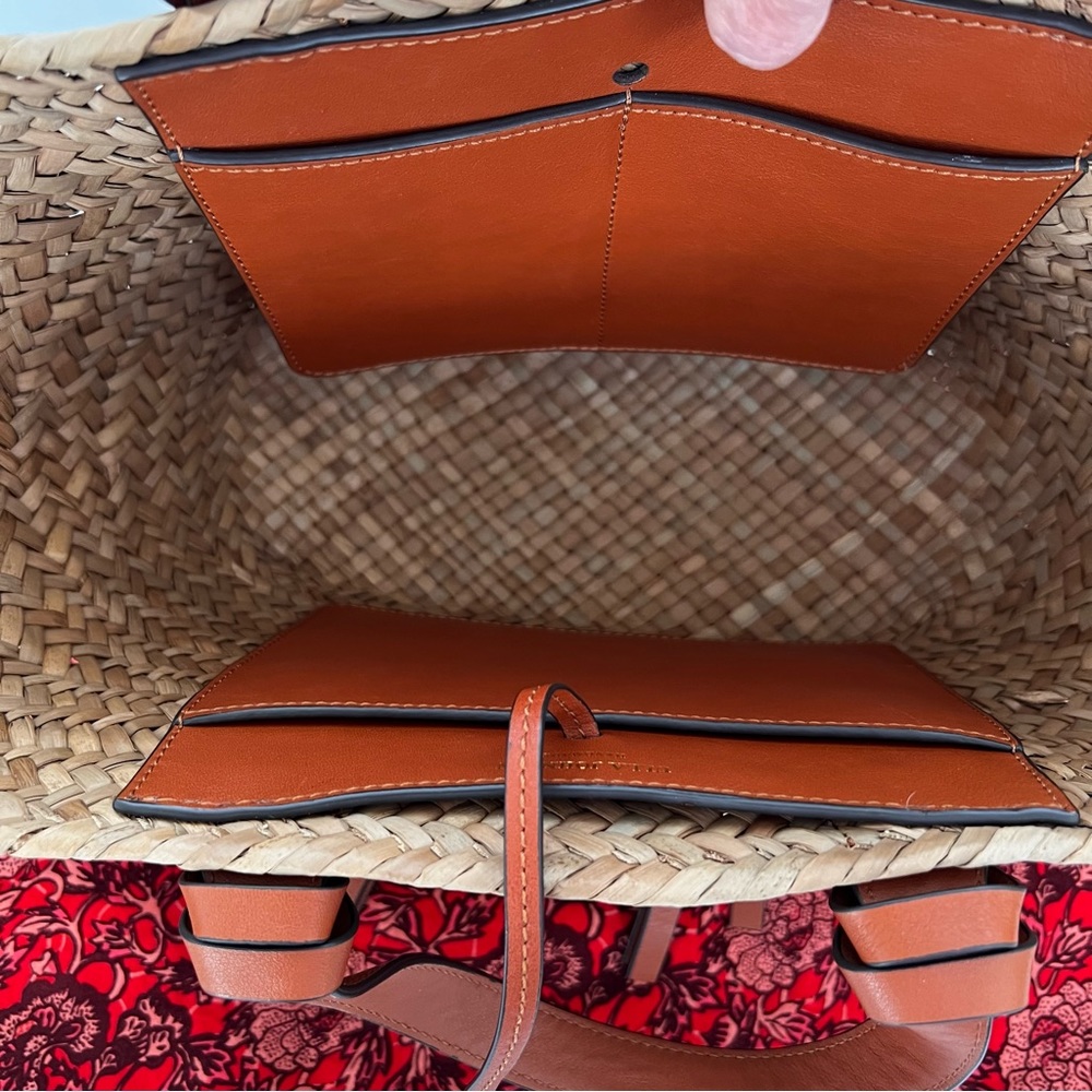Ulla Johnson Natural Straw Tote with Tan Leather Handles - Picture 5 of 15